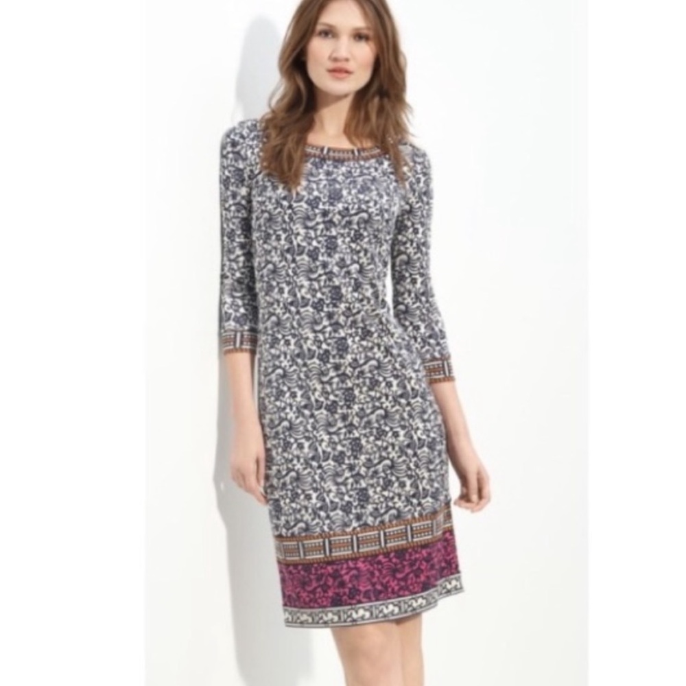 Tory Burch Carmela Silk Dress in Ivory Swirl XS